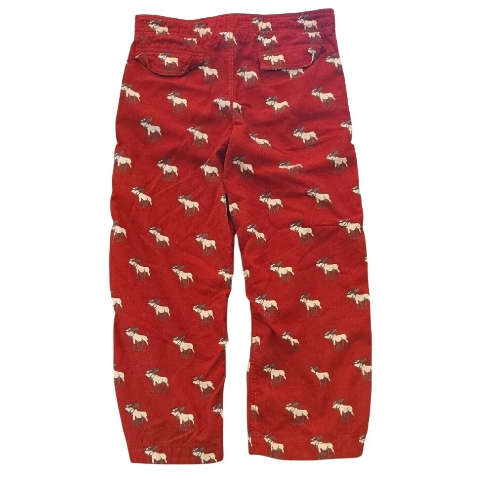 Abercrombie Kids Boy's Large‎ Pajama Pants Bottoms Red Moose Print Flannel